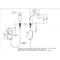 Torneira Para Lavatório De Mesa Zenit Tronic Cromada Docol