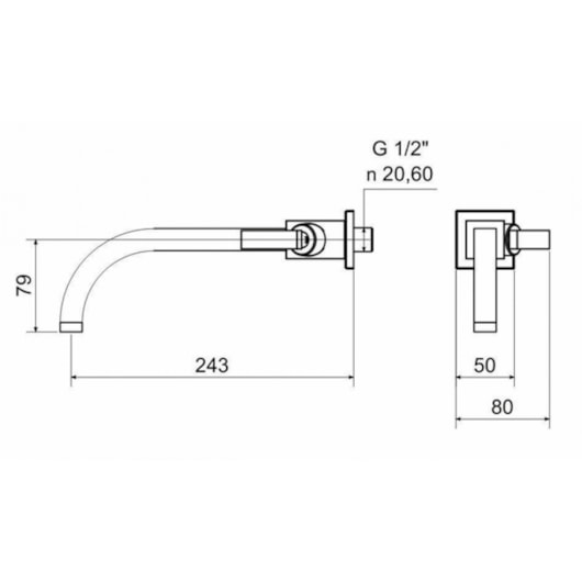 Torneira Para Lavatório de Parede 1182 35 Dourado Matte Meber - Imagem principal - a4d8b2f1-40a6-44d1-a246-21d89dcbdf60