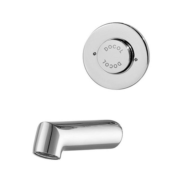 Torneira Para Lavatório De Parede Alta E Baixa Pressão- 135mm Pressmatic Antivandalismo Cromada Docol