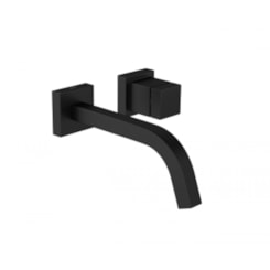 Torneira Para Lavatório De Parede Cubo Black Matte Deca