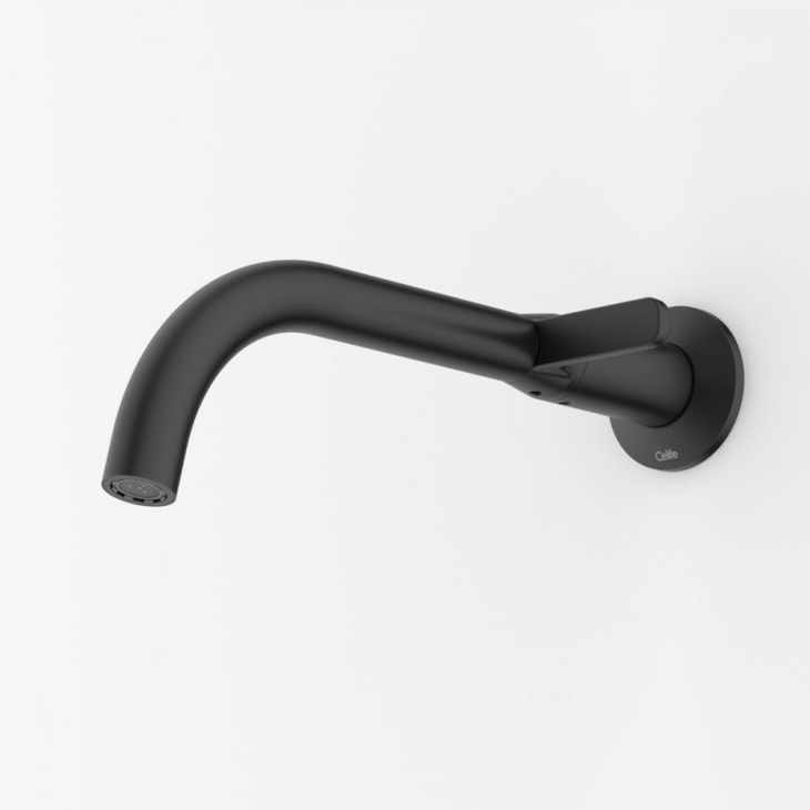 Torneira Para Lavatório De Parede Design Preto Matte Celite