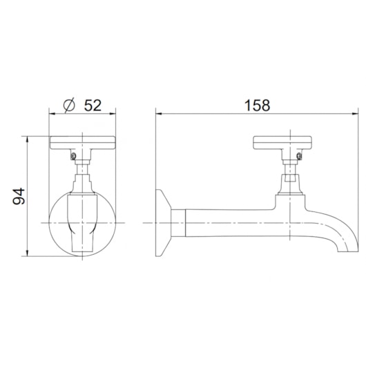 Torneira Para Tanque De Parede Trio Cromada Docol - Imagem principal - af88e483-6c99-47eb-be6f-b914bb9697c9