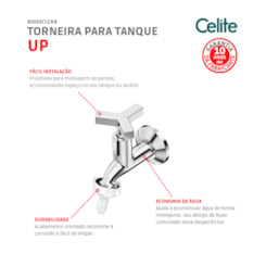 Torneira Para Tanque E Jardim De Parede Up Cromada Celite