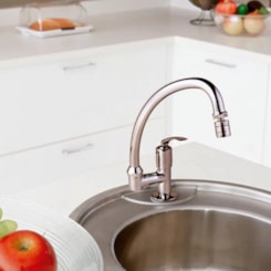 Torneira Saida Lateral De Mesa Para Cozinha Pratika  Cromado Fabrimar