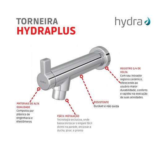 Torneira Uso Geral Hydraplus Metalizada Hydra 1130.Methpl - Imagem principal - cbc8bba5-34be-4aef-80de-aa759dd52407