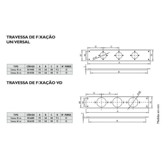 Travessa De FixaÃ§Ã£o Universal Docol 40 cm  - Imagem principal - 26473c30-ab4b-48b8-ad62-d9621e677fe6