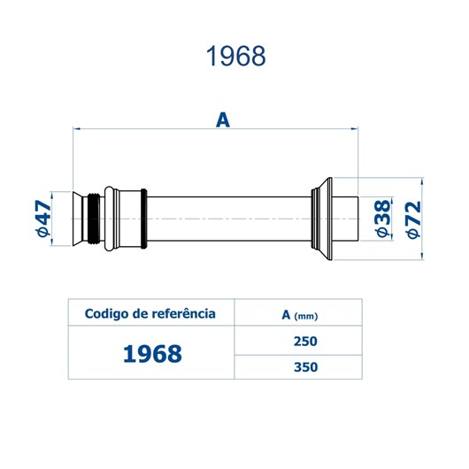 Tubo De Ligação Ajustável 1968 35 Cm Cromado Fani - Imagem principal - d3d6c20a-718a-4ff1-b72e-8ac1c583ea58