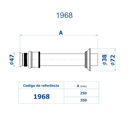 Tubo De Ligação Ajustável 1968 Champanhe Fani 25Cm - Imagem principal - e001e023-f05a-4d94-8534-a263daa9bc3d