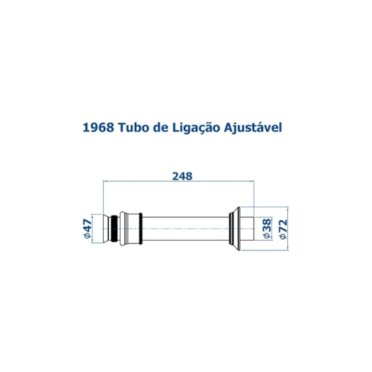 Tubo De Ligação Ajustável 25Cm Cromado Fani Metais - Imagem principal - 38b96a76-ab50-4068-9026-378764c894ee