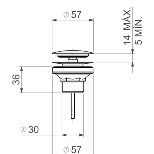 Válvula de Escoamento Click Para Lavatório, Cuba e Bidê Cromado 1601 Deca - Imagem principal - b38bcc23-3735-49af-b3b4-5e8cf7bbbc5d