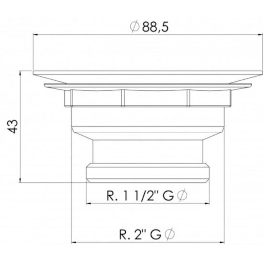 Válvula De Escoamento Para Cozinha 3.1/2 X1.1/2  Com Cesta Metal Roca - Imagem principal - 5a43b0c5-e06d-4160-b2bc-6396f0a47fe2