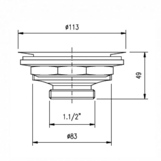 Válvula De Escoamento Para Cozinha 4.1/2 X1.1/2  Com Cesta Metal Roca - Imagem principal - da7ae1b0-6afa-4989-a37f-80dbff815509