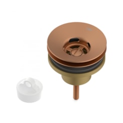 Válvula De Escoamento Universal Para Lavatório 7/8 Com Tampa Plástica Rose Gold Matte Roca
