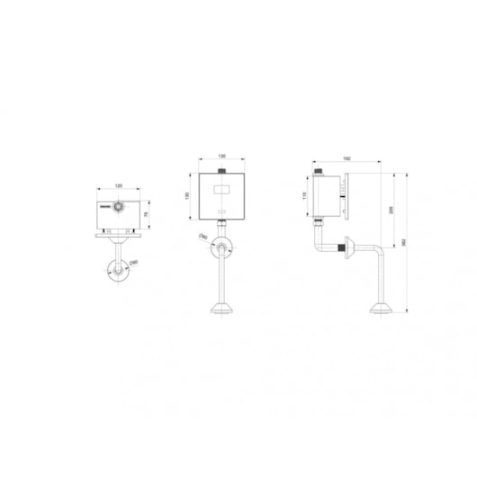 Válvula De Parede Para Mictório Embutida E-Eletronic Cromado Celite - Imagem principal - 39fe6813-c685-47dd-ad4e-71fa250a4d0b