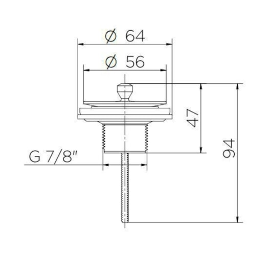 Válvula De Saída D'água Universal Com Tampa De Metal Luxo Docol - Imagem principal - deb41b2d-7e73-42da-9f57-fd18111a5442