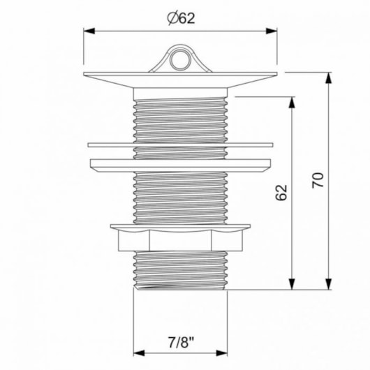 Válvula Para Lavatório Sem Ladrão Cromado Com Tampa Plástica Branco Celite 7/8  - Imagem principal - f5ce68f4-52ca-4921-b5d4-4fe23cb67744