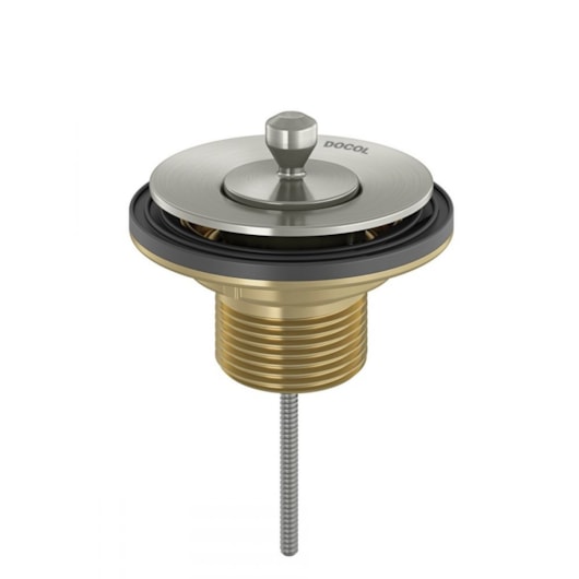 Válvula Para Lavatório Universal Com Tampa De Metal Níquel Escovado Docol - Imagem principal - 3d78c735-d713-4a8c-956d-96df48ec5efe