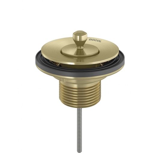 Válvula Para Lavatório Universal Com Tampa De Metal Ouro Escovado Docol - Imagem principal - 0e10aad7-781c-49a6-bf22-de48a1467a86