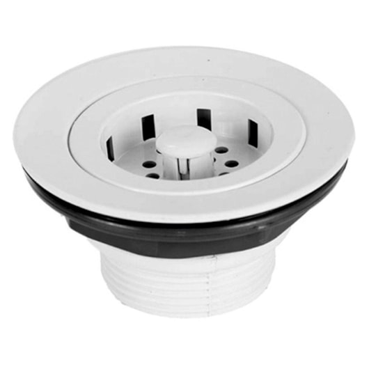 Válvula Para Pia Americana De PVC Branca Romar 3.1/2