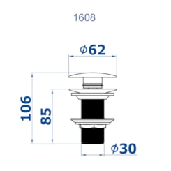 Válvula Redonda Para Lavatório Click DOro Vecchio Fani Metais