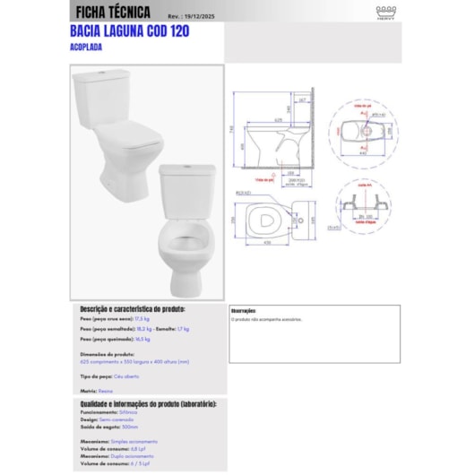 Vaso Acoplado Laguna Branco Hervy - Imagem principal - 7ed7fab7-6e87-4674-ac1f-22ab65d35e33