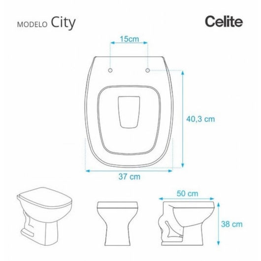 Vaso Sanitário City Pergamon Celite - Imagem principal - 4d192015-2404-460d-be8b-eae078a823e3