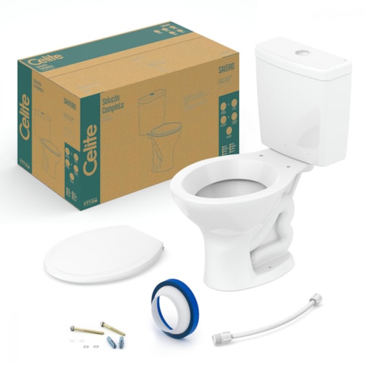 Vaso Sanitário Com Caixa Acoplada 6L E Acessórios Saveiro Branco Celite - Imagem principal - 7c9c0f41-6dbf-4314-9789-90e5fe4b43e4