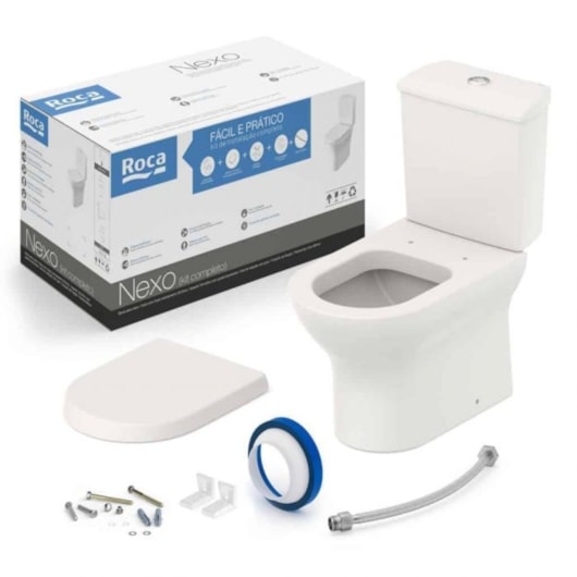 Vaso Sanitário Com Caixa Acoplada Acessórios De Instalação E Assento Termofixo Nexo Beige Roca - Imagem principal - a25d2fe5-6936-40f2-bcd0-0202edc7e7fa