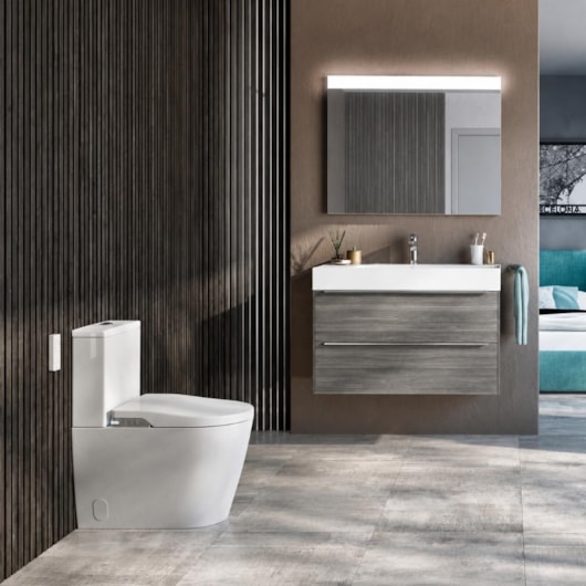 Vaso Sanitário Com Caixa Acoplada Assento Eletrônico E Saída Dual Rimless In-Wash Round Branco Roca 220v - Imagem principal - ca7b9f89-2fb3-4462-b578-6b8cd6bcb271