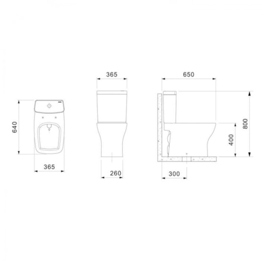 Vaso Sanitário Com Caixa Acoplada Assento Termofixo E Acessórios De Instalação Boss Matte Black Incepa - Imagem principal - ff537088-4773-4a9e-a523-14080dc69794
