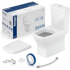 Vaso Sanitário Com Caixa Acoplada E Acessórios De Instalaçao Assento Termofixo Boss Branco Incepa