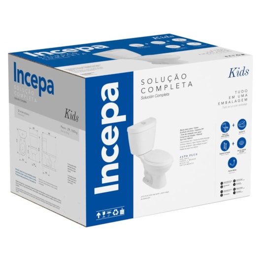 Vaso Sanitário Com Caixa Acoplada E Acessórios De Instalaçao In Kids Branco Incepa - Imagem principal - e6893293-ab94-4ee0-ad98-7696d9d4f63d