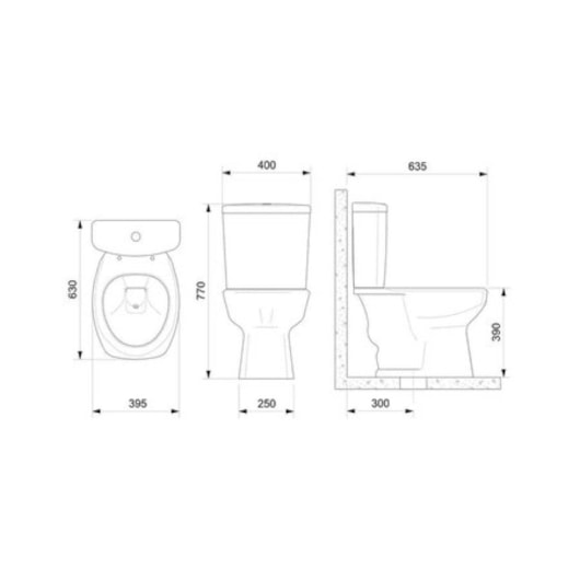 Vaso Sanitário Com Caixa Acoplada E Acessórios De Instalaçao Thema Cinza Incepa - Imagem principal - 75f29963-1fae-40f5-ade9-96298e2f3fdd