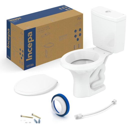 Vaso Sanitário Com Caixa Acoplada E Componentes De Instalação Zip Branco Incepa 3/6L - Imagem principal - 1a6c05a3-33f5-43ca-a4a2-42990e7e5f96