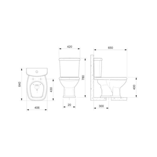 Vaso Sanitário Com Caixa Acoplada E Itens De Instalaçao Fit Plus Cinza Prata Celite - Imagem principal - ab39c485-e21f-46c5-900f-0eb1ed5905ef