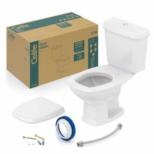 Vaso Sanitário Com Caixa Acoplada E Itens De Instalaçao Fit Plus Cinza Prata Celite - Imagem principal - 9ea439b4-9dfc-46dd-9482-5b1fd99bc5a2