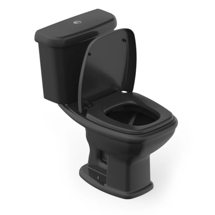 Vaso Sanitário Com Caixa Acoplada E Itens De Instalaçao Fit Plus Preto Celite