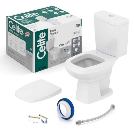 Vaso Sanitário Com Caixa E Itens de Instalaçao City/harpic Cinza Celite - Imagem principal - c0badd07-1048-44d8-9467-a54b5f26fa46
