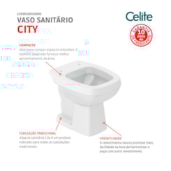 Vaso Sanitário Convencional City Branco Celite