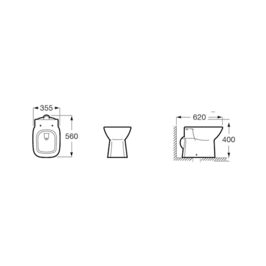Vaso Sanitário Convencional Com Acessórios De Instalação E Assento Termofixo Debba Mate Black Roca - Imagem principal - 3505a904-7e77-47b6-b799-8dff309248cf