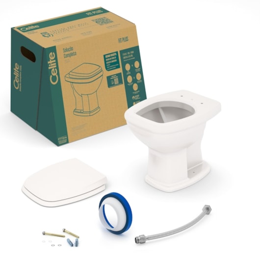 Vaso Sanitário Convencional Com Acessórios De Instalaçao Fit Plus Pergamon Celite - Imagem principal - 5a73c176-eaba-471f-b5ad-1544f3629180