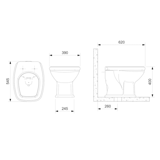 Vaso Sanitário Convencional Fit Plus Cinza Prata Celite - Imagem principal - fda9f8d0-87b9-4b55-8888-48cc5b5262a9