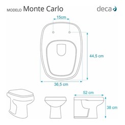 Vaso Sanitário Convencional Monte Carlo P.8.17 Branco Deca