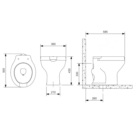Vaso Sanitário De Acessibilidade Acesso Plus Branco Incepa - Imagem principal - 5c98339f-0785-4d6d-bb94-64e1469623b8