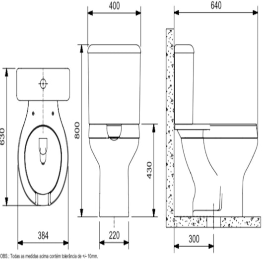 Vaso Sanitário De Acessibilidade Com Caixa Acoplada E Acessórios De Instalaçao Acesso In Branco Incepa - Imagem principal - 873a8bef-d37b-4db4-b4c9-87107265c480
