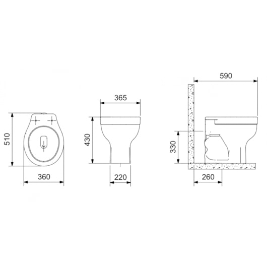 Vaso Sanitário De Acessibilidade Para Caixa Acoplada Com Abertura Frontal Acesso In Branco Incepa - Imagem principal - eb68687f-439b-416b-9a57-1b35a105f691