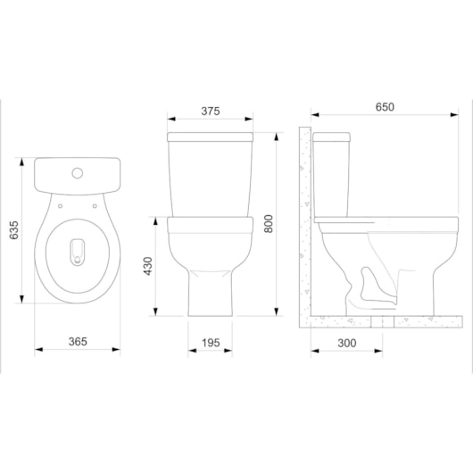Vaso Sanitário De Acessibilidade Para Caixa Acoplada Sem Abertura Frontal Acesso Confort Celite - Imagem principal - bc1d5228-29c2-498d-b847-9b3606ed8459