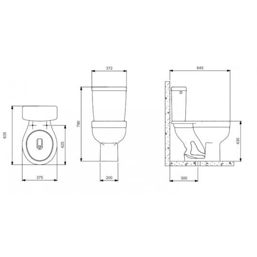 Vaso Sanitário De Acessibilidade Para Caixa Acoplada Sem Abertura Frontal  Acesso In Branco Incepa - Imagem principal - 945e2af3-afc2-4eb0-816d-e8ae3212cddf
