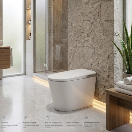 Vaso Sanitário Eletrônico High Tech Branco Deca 220V - Imagem principal - 3e402576-ad7d-415e-afad-4bcd2f2c85d9