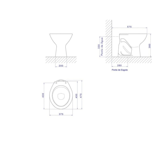 Vaso Sanitário Izy Cinza Real Deca - Imagem principal - 37234180-324f-4af0-906d-f22920c5d572
